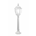 Trade Shop Traesio-lampione Giardino 870mm Lanterna In Vetro E27 Luce Esterno Alluminio Es39 Bianco -