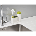 Trade Shop Traesio-set 2 Pz Organizer Per Lavello Dispenser Di Sapone Liquido + Contenitore Spugne -