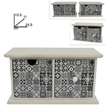 Trade Shop Traesio-porta Oggetti Cassettiera Con 2 Cassetti In Legno Country Chic Arredamento -