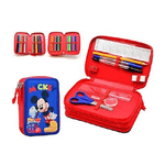 Trade Shop Traesio-astuccio Topolino Mickey Mouse Disney 3 Zip 20x13x6.5cm Scomparto Accessoriato Scuola -