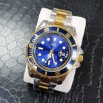 Trade Shop Traesio-orologio Polso Zcc Submarine Uomo Analogico Quarzo Datario Oro Silver Blu -