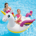 Trade Shop Traesio-unicorno Gonfiabile Gigante Materassino Cavalcabile Mare Piscina 201 X 140 X 97 Cm -