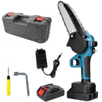 Trade Shop Traesio-mini Elettrosega Doppia Batteria 26v 2,5ah Motosega Elettrica Lama 6" -