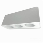 Trade Shop Traesio-portafaretto Triplo Orientabile Da Soffitto Bianco Per Faretto Gu10 Gu5.3 P34-b3 -