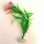 Trade Shop Traesio-pianta 25 Cm Piantina Artificiale Per Acquario Piante Finte Plastica Fiore Rosa -