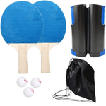 Trade Shop Traesio-set Racchette Ping Pong Con Staffa A Rete Retrattile Morsetti Palle Pali Tennis -