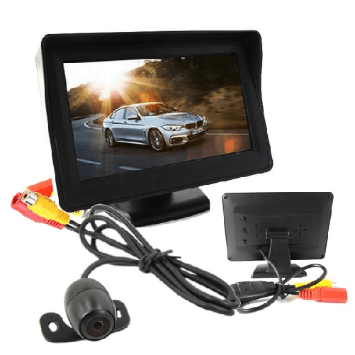 Trade Shop Traesio-kit Telecamera Retromarcia Monitor 4,3" Tft Lcd Staffata Cablata Auto Camper -