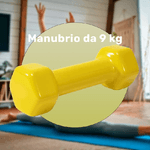 Trade Shop Traesio-manubrio Singolo 9 Kg In Vinile Allenamento Esercizi Casa Palestra Workout Fit -