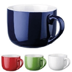 Trade Shop Traesio-set 12 Pezzi Tazza Tazzone Porcellana Colorate Latte Colazione 450ml -