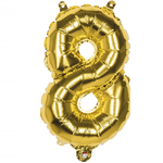 Trade Shop Traesio-palloncino Numero 8 Oro 35cm Elio Decorazione Compleanno Party Festa -