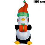 Trade Shop Traesio-pinguino Gonfiabile Natalizio Con Illuminazione A Led Altezza 180 Cm Decorazioni -