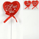 Trade Shop Traesio-set 9 Spilloni Cuori Con Fiocco I Love You Ti Amo Dedica San Valentino 6,5x19x1 -