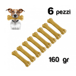 Trade Shop Traesio-6 Pz Snack A Forma Di Osso Antistress Per Cani Di Piccola Media Taglia 8 Cm -