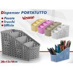 Trade Shop Traesio-dispenser Portatutto Organizer Ricamo Milleusi Posate Trucchi Ufficio Colorato -