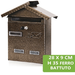 Trade Shop Traesio-cassetta Posta Postale In Ferro Battuto Verniciato Buca Lettere 28x35x9cm -