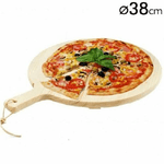 Trade Shop Traesio-tagliere Per Pizza Rotondo 38 Cm In Legno Di Abete Con Manico Affettati Cucina -