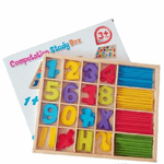 Trade Shop Traesio-gioco Educativo Bambini Numeri Lettere Bastoncini Legno Colorato -