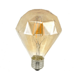 Trade Shop Traesio-lampadina Filamento Diamante Ambra E27 4 Watt Stile Retro Luce Decorativa Dm-oc -