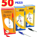 Trade Shop Traesio-50 Penne A Sfera Cristal Punta Media 1mm Cancelleria Scuola E Ufficio Mod. Bic -