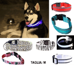 Trade Shop Traesio-collare Per Cane Cani A Led Luminoso Sicurezza Led Notturno Clip Fantasia Tg.m -