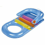 Trade Shop Traesio-poltrona Materassino Gonfiabile Multicolor Mare Piscina Con Porta Bibita 150x86cm -