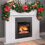 Trade Shop Traesio-ghirlanda Natalizia Stella Natale Fiori Palline Fiocchi 200cm Decorazioni Rosso -