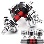 Trade Shop Traesio-set Manubri Componibili Pesi Regolabili Palestra Dumbbell In Acciaio 10kg Totale -