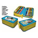 Trade Shop Traesio-astuccio Completo 3 Scomparti Zip Donuts Bts Portapastelli Pennarelli Scuola -