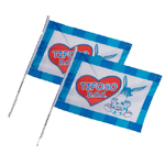 Trade Shop Traesio-2 Bandiere Con Asta 40x60 Napoli Tifoso Doc Italia Scudetto Calcio Squadra -