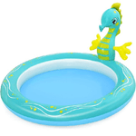 Trade Shop Traesio-piscina Per Bambini Cavaluccio Marino Spruzza Acqua 2 Anni+ 188x160x86 Cm 53114 -