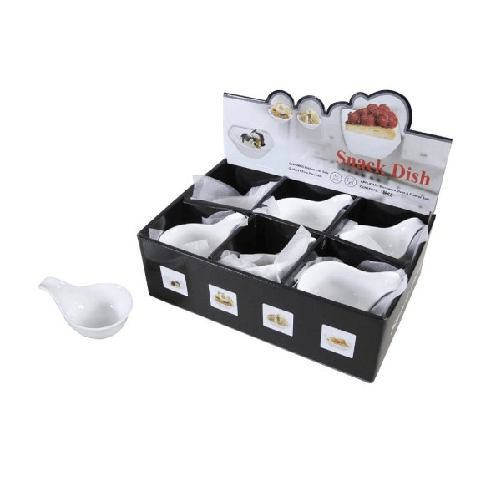 Trade Shop Traesio-set 18 Pezzi Piatto Per Antipasti In Porcellana 12x8x6cm Aperitivo Snack 151698 -