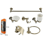 Cleafe-set Bagno 6 Accessori Porta Asciugamano Rotolo Bicchiere Spazzolino 59237 Cristalli -