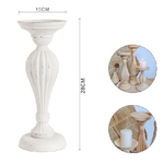 Trade Shop Traesio-candelabro Candeliere Effetto Vintage Bianco Porta Candele 10x28 Oggetto Natale -