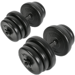 Trade Shop Traesio-set Di Manubri Componibili Pesi Regolabili Fitness Palestra Dumbbell 30 Kg Total -