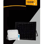 Trade Shop Traesio-faro Faretto Pannello Solare 100 W Luce Fredda 6500k Ip65 Telecomando S12a-100w -