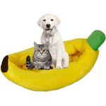 Trade Shop Traesio-cuccia Banana Letto Morbido Per Gatto Cane Cuscino Inverno Peluche Nido 70x40cm -