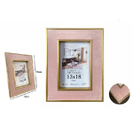 Trade Shop Traesio-cornice Per Foto Portafoto Poster Quadri Tele 13 X 18cm Rosa Con Bordi Oro 70316 -