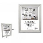 Trade Shop Traesio-cornice Per Fotografie Quadri Tele Poster Portafoto 30x40cm Modello Silver 71621 -