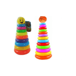 Trade Shop Traesio-gioco Piramide Torre Di 9 Anelli In Plastica Impilamento Gioco Per Bimbi Bambini -