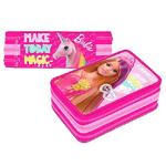 Trade Shop Traesio-astuccio 3 Zip Cerniere Portapastelli Matite Scuola Barbie Make Today Magic -