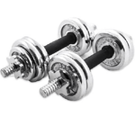 Trade Shop Traesio-coppia Manubri Dumbbell Componibili Tot 30 Kg Pesi Palestra Fitness Bodybuilding -