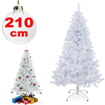 Trade Shop Traesio-albero Di Natale Sintetico 210cm Bianco Neve Decorazione Per Casa Scuola Ufficio -