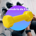 Trade Shop Traesio-manubrio Singolo 2 Kg In Vinile Allenamento Esercizi Casa Palestra Workout Fit -