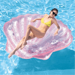 Trade Shop Traesio-materassino Isola Gonfiabile Conchiglia Glitter Pvc Mare Piscina 178x165cm -