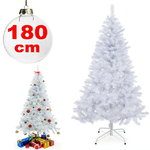 Trade Shop Traesio-albero Di Natale Sintetico 180cm Bianco Neve Decorazione Per Casa Scuola Ufficio -