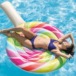 Trade Shop Traesio-materassino Isola Gonfiabile Lollipop Lecca Lecca Mare Piscina 208x135cm -