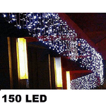 Trade Shop Traesio-tenda Luminosa Di Natale Led Esterno Luci 150 Led 5 Mt X 0,75 Cm Bianco Freddo -