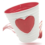 Trade Shop Traesio-secchiello Decorativo Cuore Rosso In Latta 14 Cm Idea Regalo San Valentino 92287 -