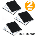 Trade Shop Traesio-feltrini Autoadesivi Quadrati 2 Pz 85x85mm Nero Sedie Mobili Vetro Formica Dfh -