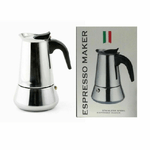 Trade Shop Traesio-espresso Maker Caffettiera Moka Macchinetta Caffè 2 Tazze Acciaio Inox -